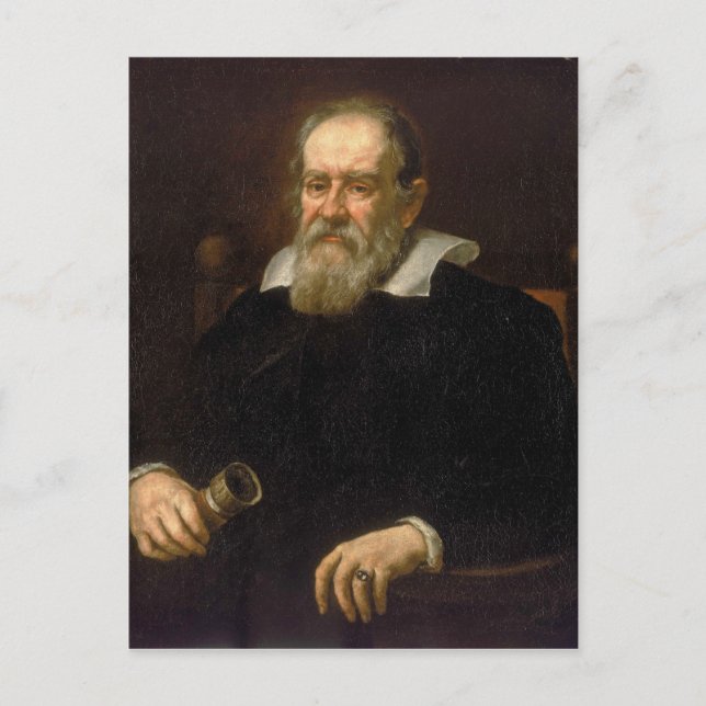 Porträt Galileo Galilei von Justus Sustermans Postkarte (Vorderseite)