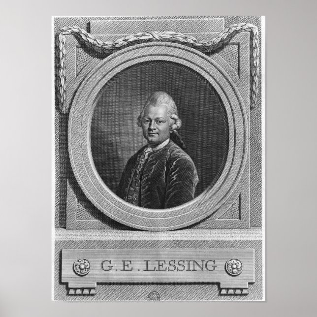 Porträt Gotthold Ephraim Lessing Poster (Vorne)