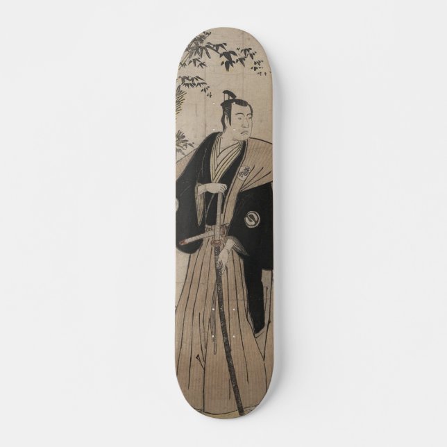 Porträt in voller Länge eines Samurai-Kriegers C. Skateboard (Vorne)