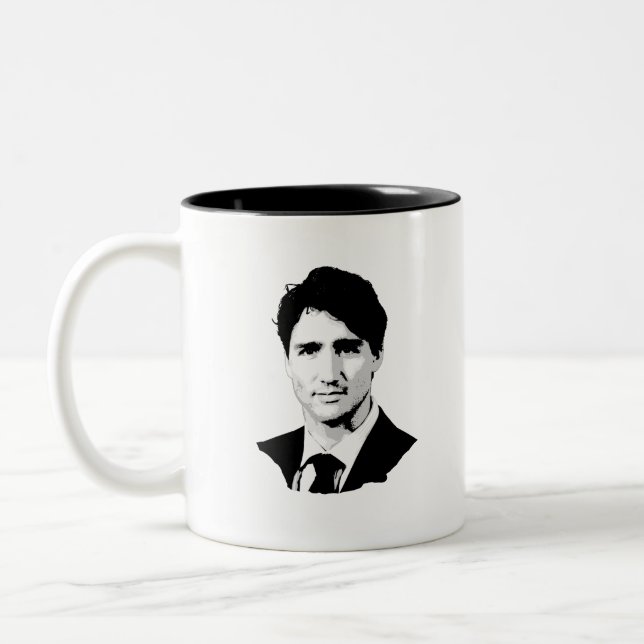 Porträt Justin Trudeau Zweifarbige Tasse (Links)