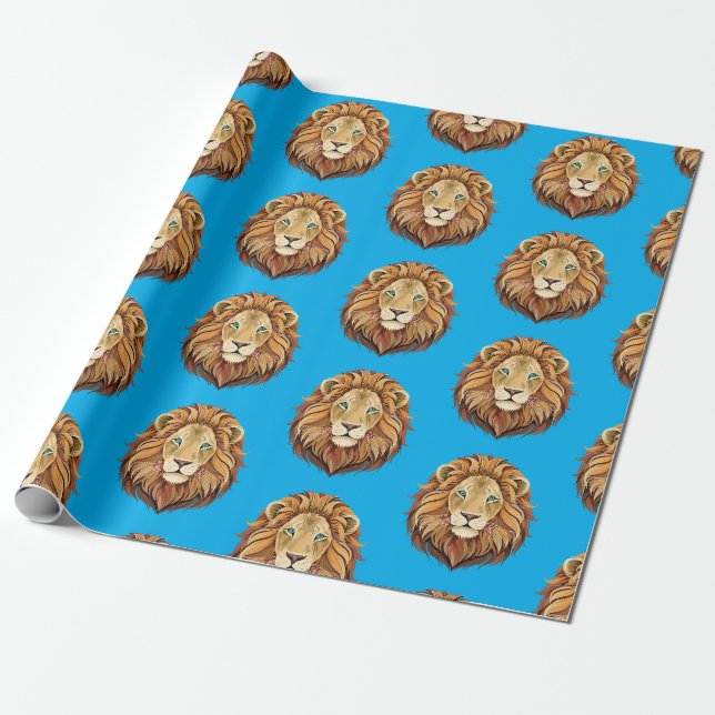 Porträt Löwenkopf Vorderansicht Geschenkpapier (Ungerollt)