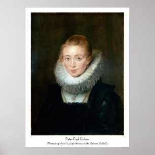 Porträt-Mädchen-EhrenInfanta Isabella Rubens Paul Poster