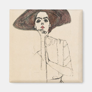 Porträt of a Woman (1910) by Egon Schiele. Magnet