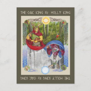 Porträt of the Oak King and Holly King Postkarte