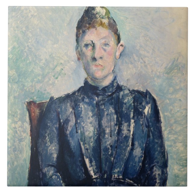 Porträt Pauls Cezanne | von Madame Cezanne, c.1890 Fliese (Vorderseite)