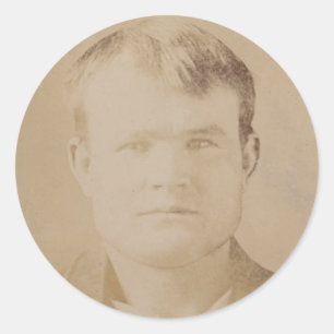 Porträt Roberts Leroy Parker alias Butch Cassidy Runder Aufkleber