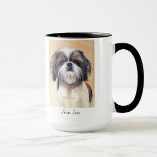 Porträt Shih Tzu gemalt in der Wasserfarbe Tasse