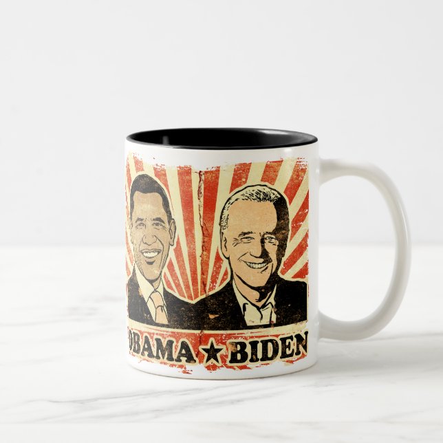 Porträt-Tasse Obama Biden Zweifarbige Tasse (Rechts)