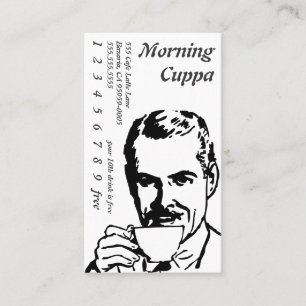 Porträt-trinkende Hauptlinie Kunst-Morgen Cuppa Treuekarte