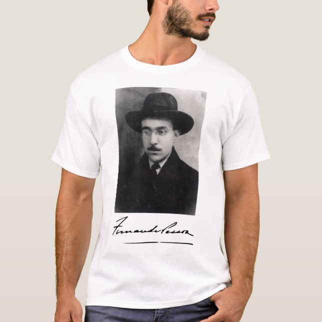 Porträt und Unterschrift von Fernando Pessoa T-Shirt (Vorderseite)