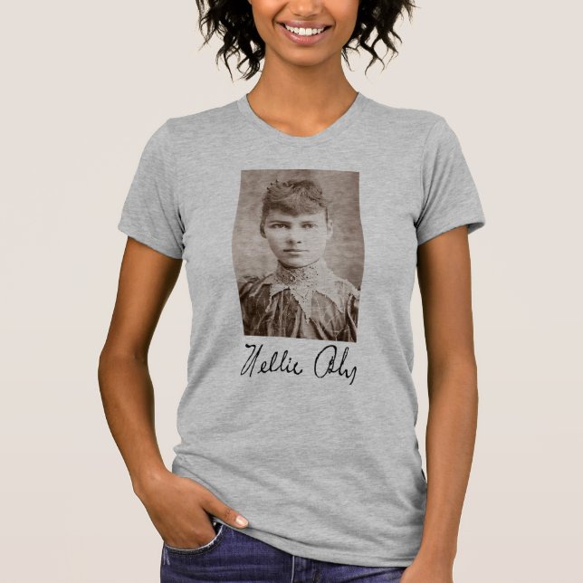 Porträt und Unterzeichnung von Nellie Bly T-Shirt (Vorderseite)