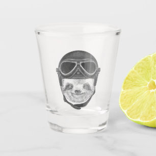 Porträt Vintagen des Sturzhelms des Sloth- Schnapsglas