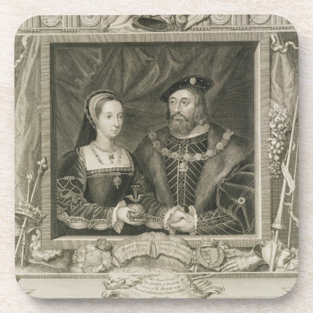 Porträt von (1496-1533) Königin Marys Frankreich Getränkeuntersetzer (Vorderseite)