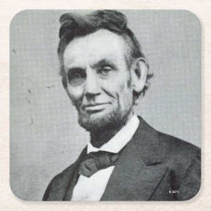 Porträt von Abe Lincoln 1 Rechteckiger Pappuntersetzer