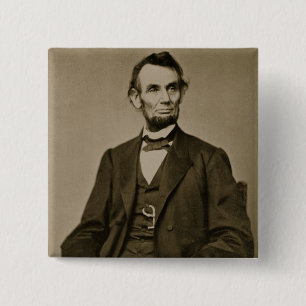 Porträt von Abraham Lincoln (1809-65) (b/w Foto) Button
