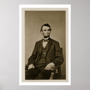 Porträt von Abraham Lincoln (1809-65) (b/w Foto) Poster
