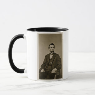Porträt von Abraham Lincoln (1809-65) (b/w Foto) Tasse