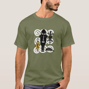 Porträt von abstrakten afrikanischen Kriegertieren T-Shirt