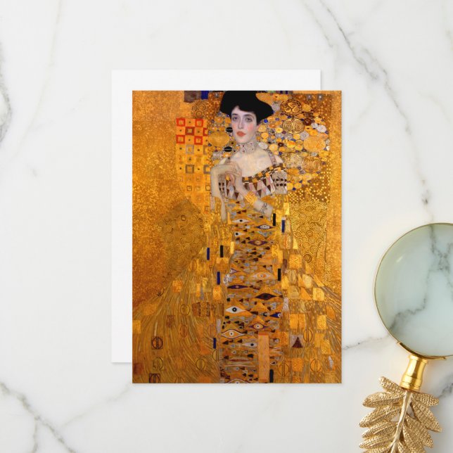 Porträt von Adele Bloch-Bauer I von Klimt Dankeskarte (Vorderseite/Rückseite Beispiel)