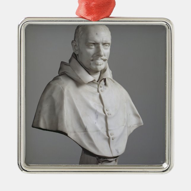 Porträt von Alessandro Silbernes Ornament (Vorne)