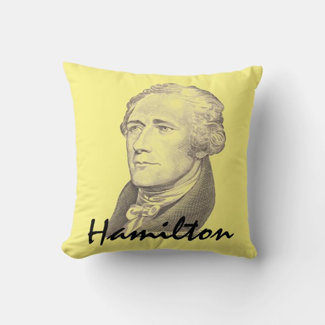 Porträt von Alexander Hamilton Kissen (Vorderseite)