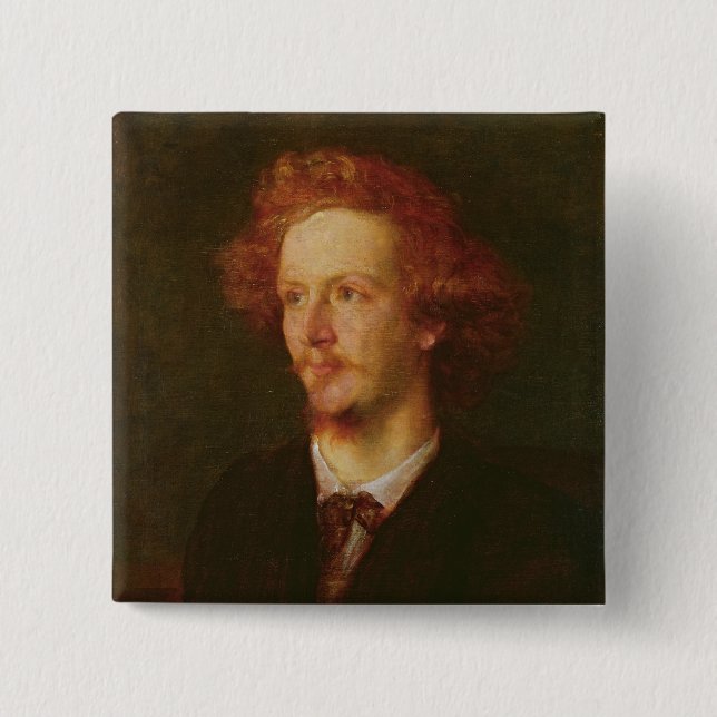 Porträt von Algernon Charles Swinburne 1867 Button (Vorderseite)