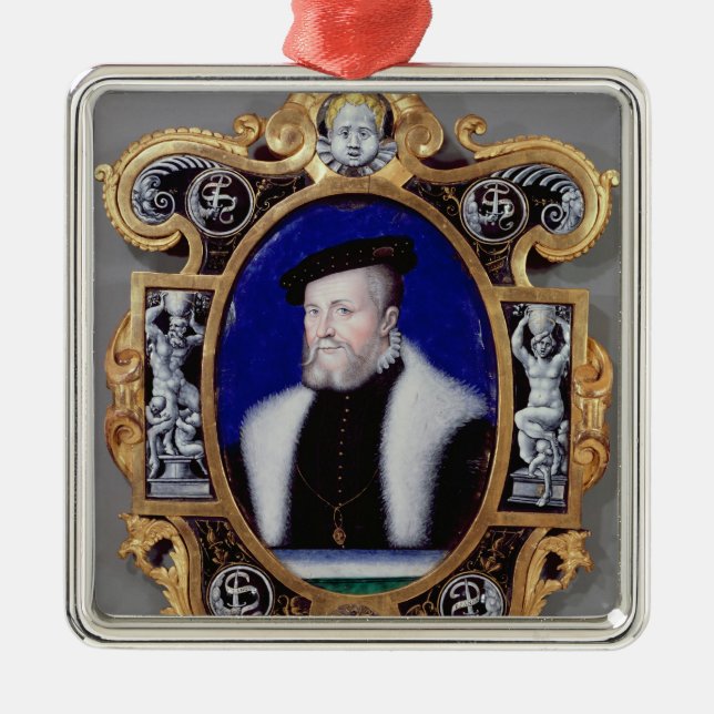 Porträt von Anne, erster Herzog von Montmorency Silbernes Ornament (Vorne)