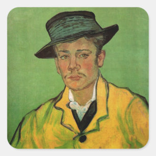 Porträt von Armand Roulin von Vincent van Gogh Quadratischer Aufkleber