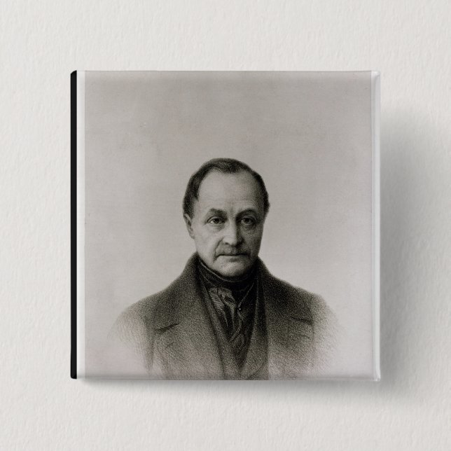 Porträt von Auguste Comte, französischer Philosoph Button (Vorderseite)