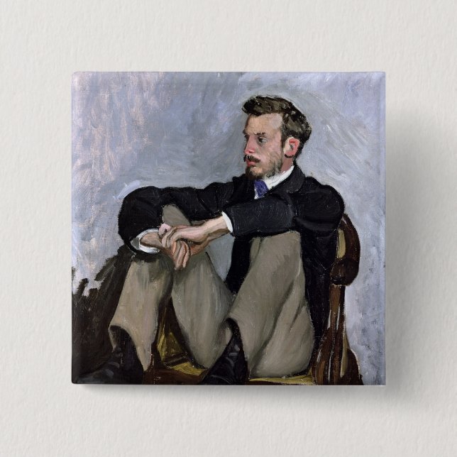 Porträt von Auguste Renoir, 1867 Button (Vorderseite)