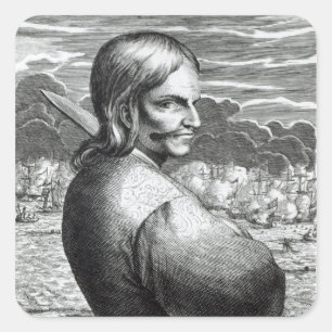 Porträt von Bartholomeus de Portugees Quadratischer Aufkleber