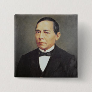 Porträt von Benito Juarez, 1948 Button