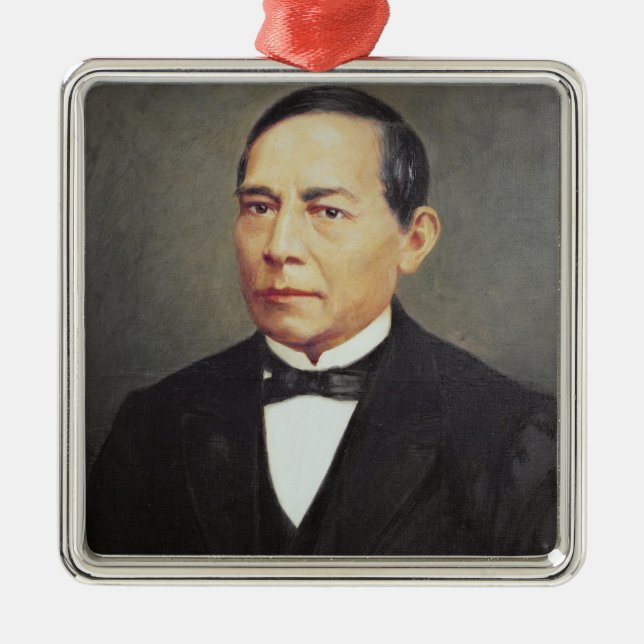 Porträt von Benito Juarez, 1948 Silbernes Ornament (Vorne)