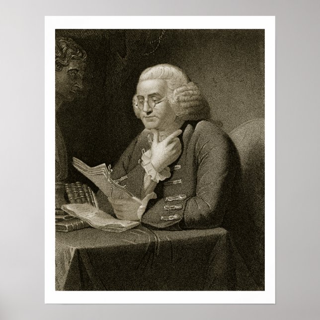 Porträt von Benjamin Franklin, graviert von Thomas Poster (Vorne)