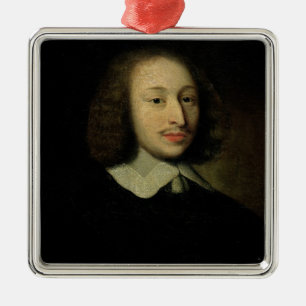 Porträt von Blaise Pascal Silbernes Ornament