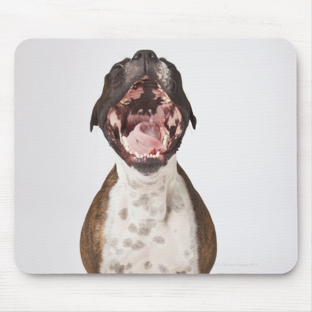 Porträt von Boxerhundgähnchen Mousepad (Vorne)