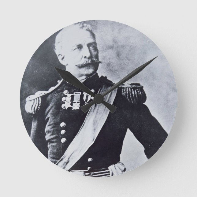Porträt von Brigadegeneral Nelson A. Miles (183 Runde Wanduhr (Vorderseite)