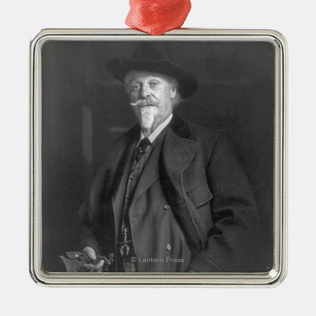 Porträt von "Buffalo Bill" Cody Silbernes Ornament (Vorne)