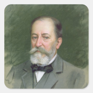 Porträt von Camille Heiligem-Saens 1903 Quadratischer Aufkleber