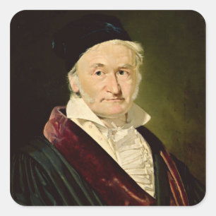 Porträt von Carl Friedrich Gauß, 1840 Quadratischer Aufkleber