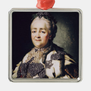 Porträt von Catherine II von Russland Silbernes Ornament