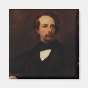 Porträt von Charles Dickens 1855 Magnet