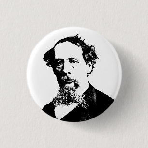 Porträt von Charles Dickens Button