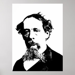 Porträt von Charles Dickens Poster