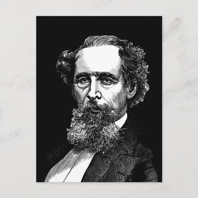 Porträt von Charles Dickens Postkarte (Vorderseite)
