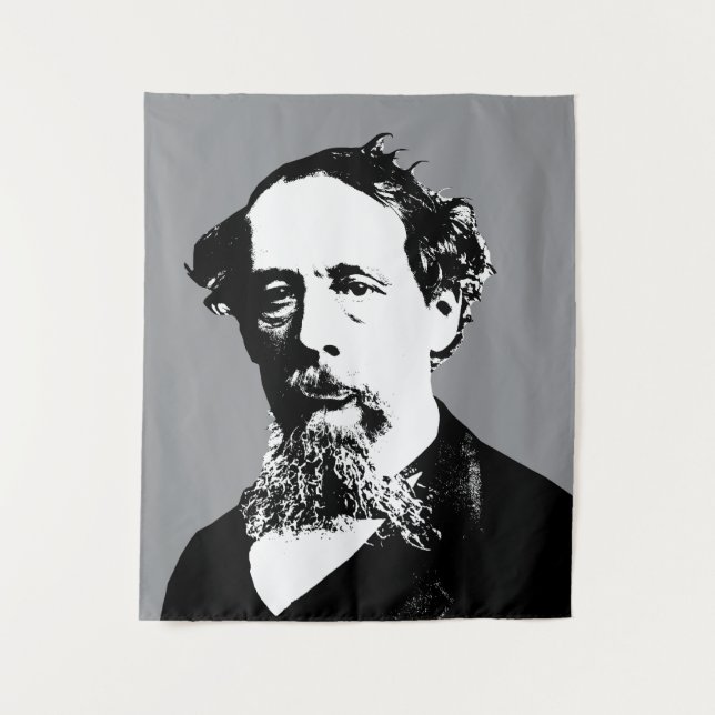 Porträt von Charles Dickens Wandteppich (Vorderseite)
