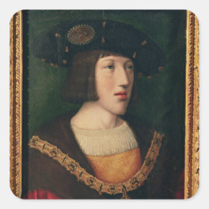 Porträt von Charles V Quadratischer Aufkleber