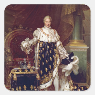 Porträt von Charles X in den Krönungs-Roben, 182 Quadratischer Aufkleber