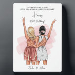 Porträt von Custom Birthday Friends - Rosa Fotoplatte<br><div class="desc">Ich kann alles von der Haarfarbe bis zur Kleidung für die Geburtstagskarte Ihrer Soul-Schwester anpassen. Wenn du irgendwelche Anpassungen will, dann melde mich einfach und es ist kostenlos. Eine Geburtstagskarte ist ein personalisiertes Kunstwerk, das an einen besonderen Geburtstag mit Freunden erinnert. Es handelt sich um eine schön gearbeitete Holz- oder...</div>
