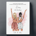 Porträt von Custom Birthday Friends - Rosa Fotoplatte<br><div class="desc">Ich kann alles von der Haarfarbe bis zur Kleidung für die Geburtstagskarte Ihrer Soul-Schwester anpassen. Wenn du irgendwelche Anpassungen will, dann melde mich einfach und es ist kostenlos. Eine Geburtstagskarte ist ein personalisiertes Kunstwerk, das an einen besonderen Geburtstag mit Freunden erinnert. Es handelt sich um eine schön gearbeitete Holz- oder...</div>